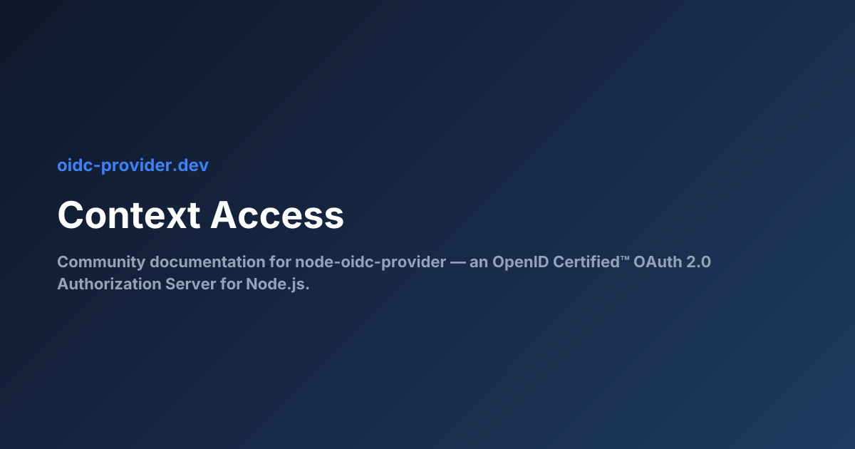 Context Access | oidc-provider